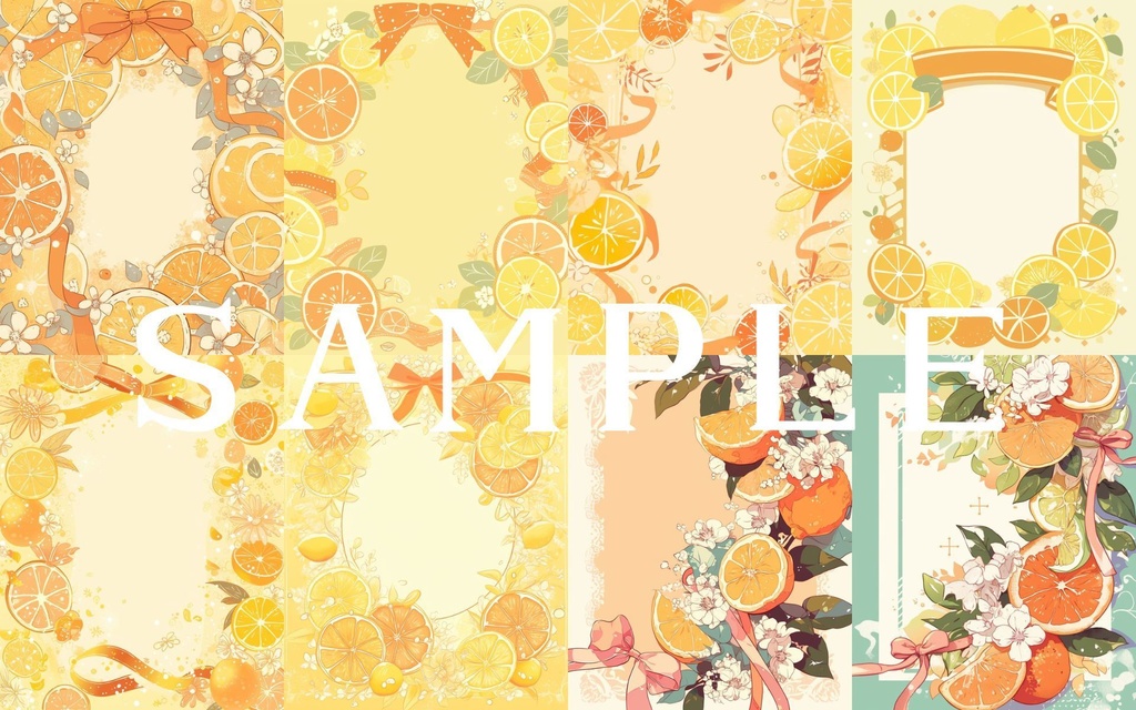 【フレーム素材】フルーツフレームセット 01