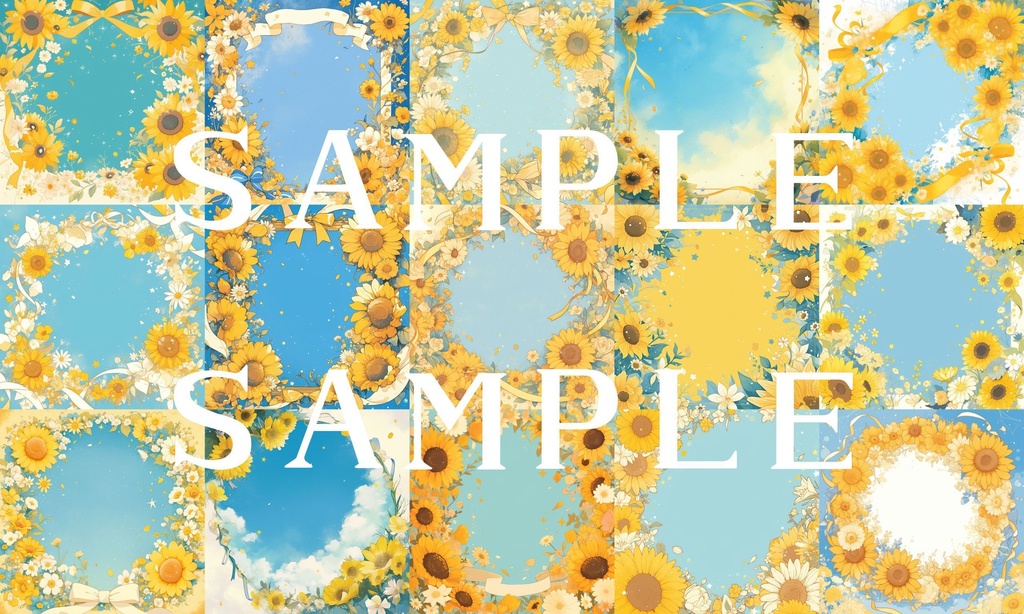 【フレーム素材】お花フレームセット 01