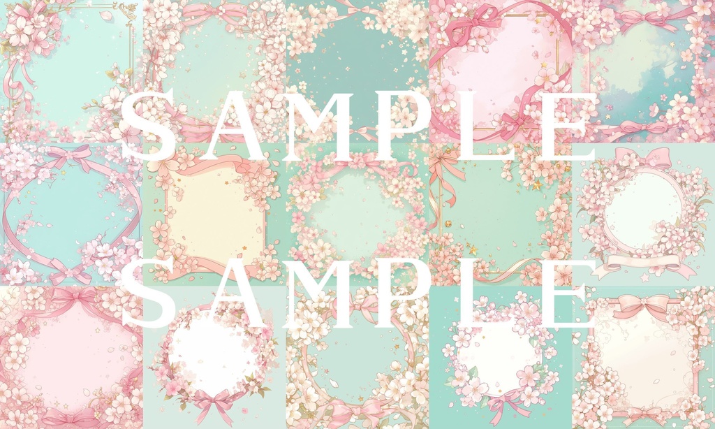 【フレーム素材】お花フレームセット 01