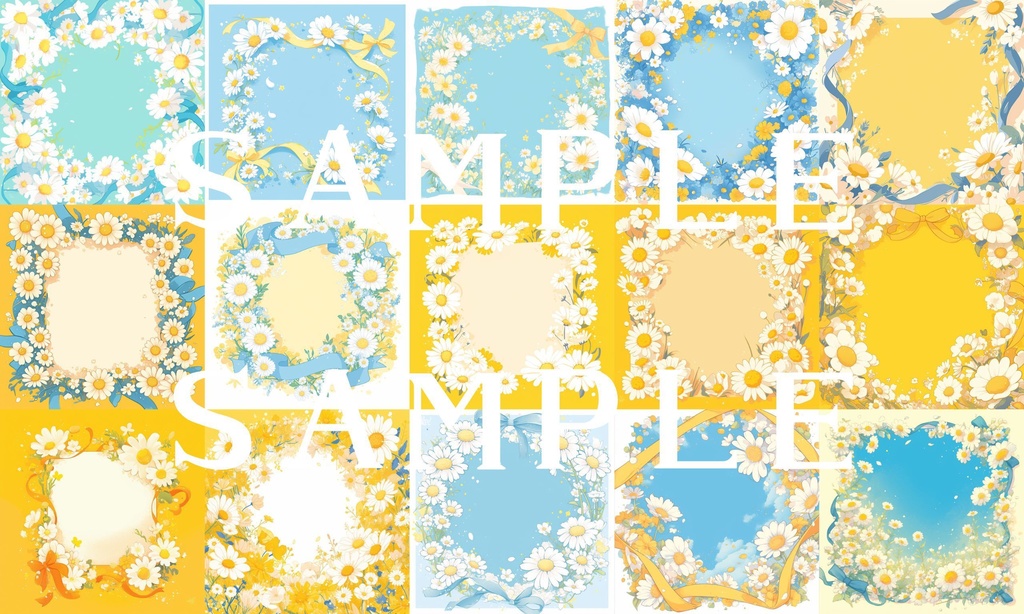 【フレーム素材】お花フレームセット(角形) 03