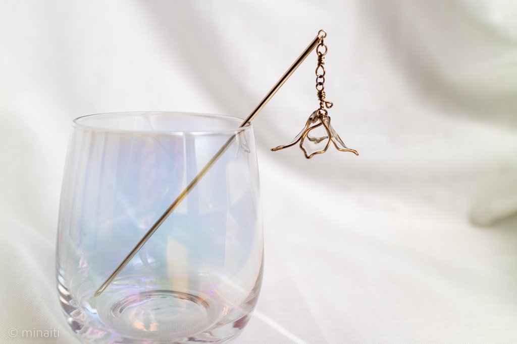 虚花 かんざし（アンティークブラス）