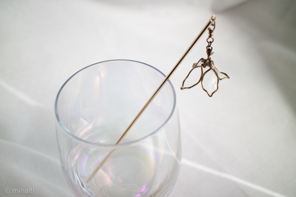 虚花 かんざし(アンティークブラス)