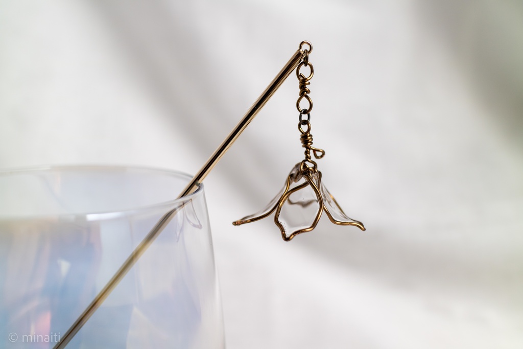 虚花 かんざし(アンティークブラス)