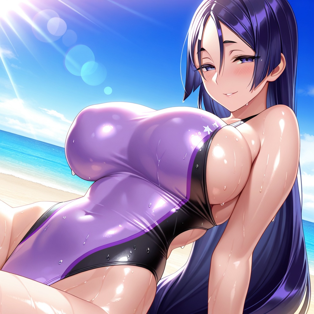 競泳水着衣装の源頼光さん イラスト50枚セット