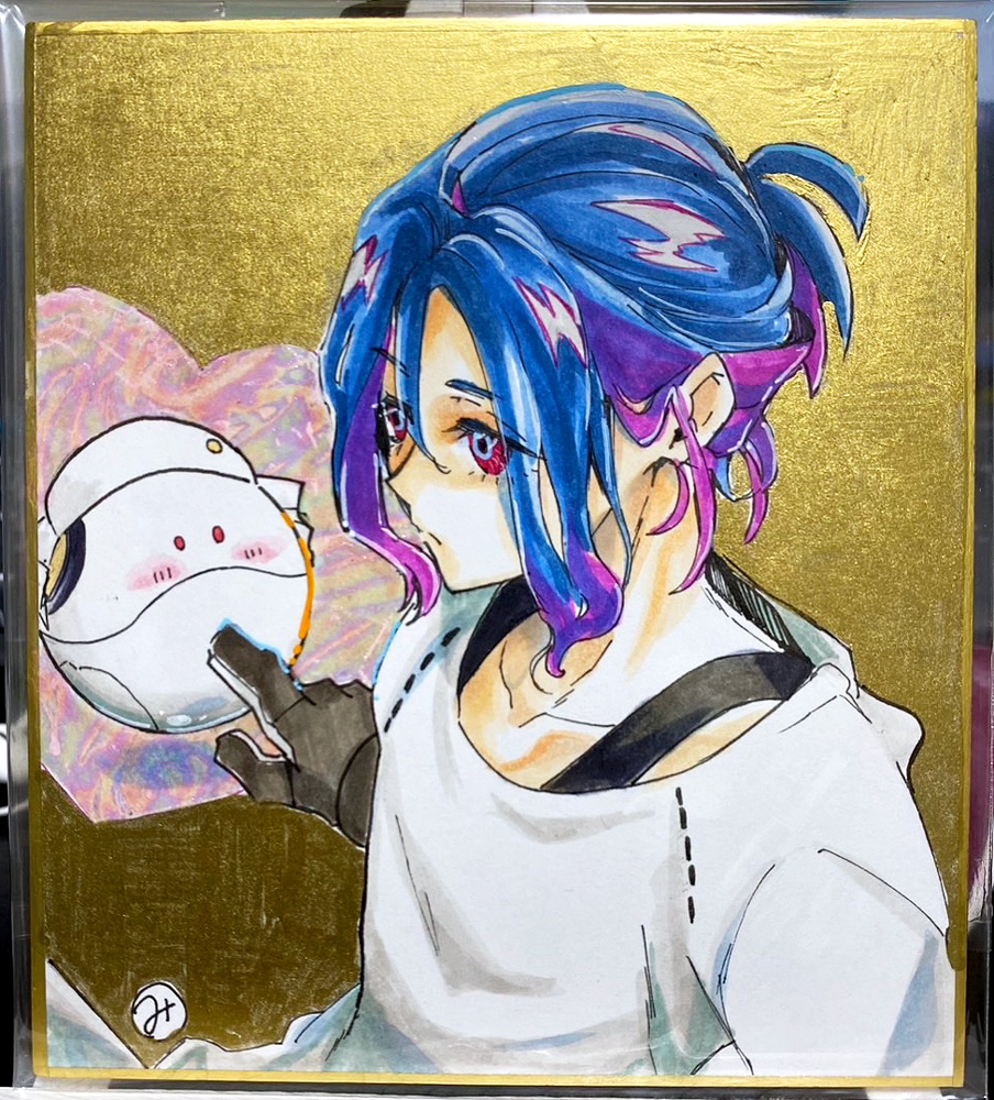8月に描いた色紙