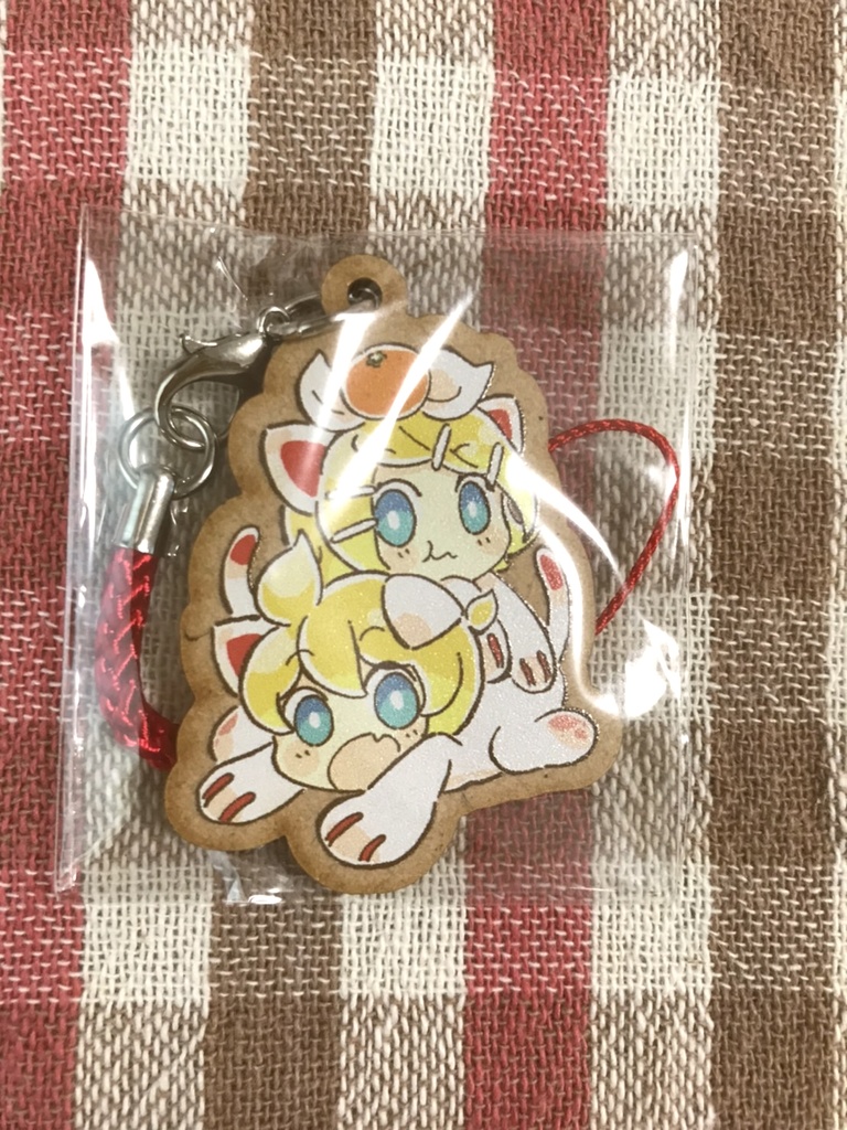 【木製】鏡音ねこもちキーホルダー