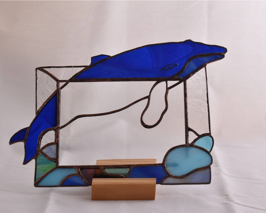 海とクジラのガラスフレーム