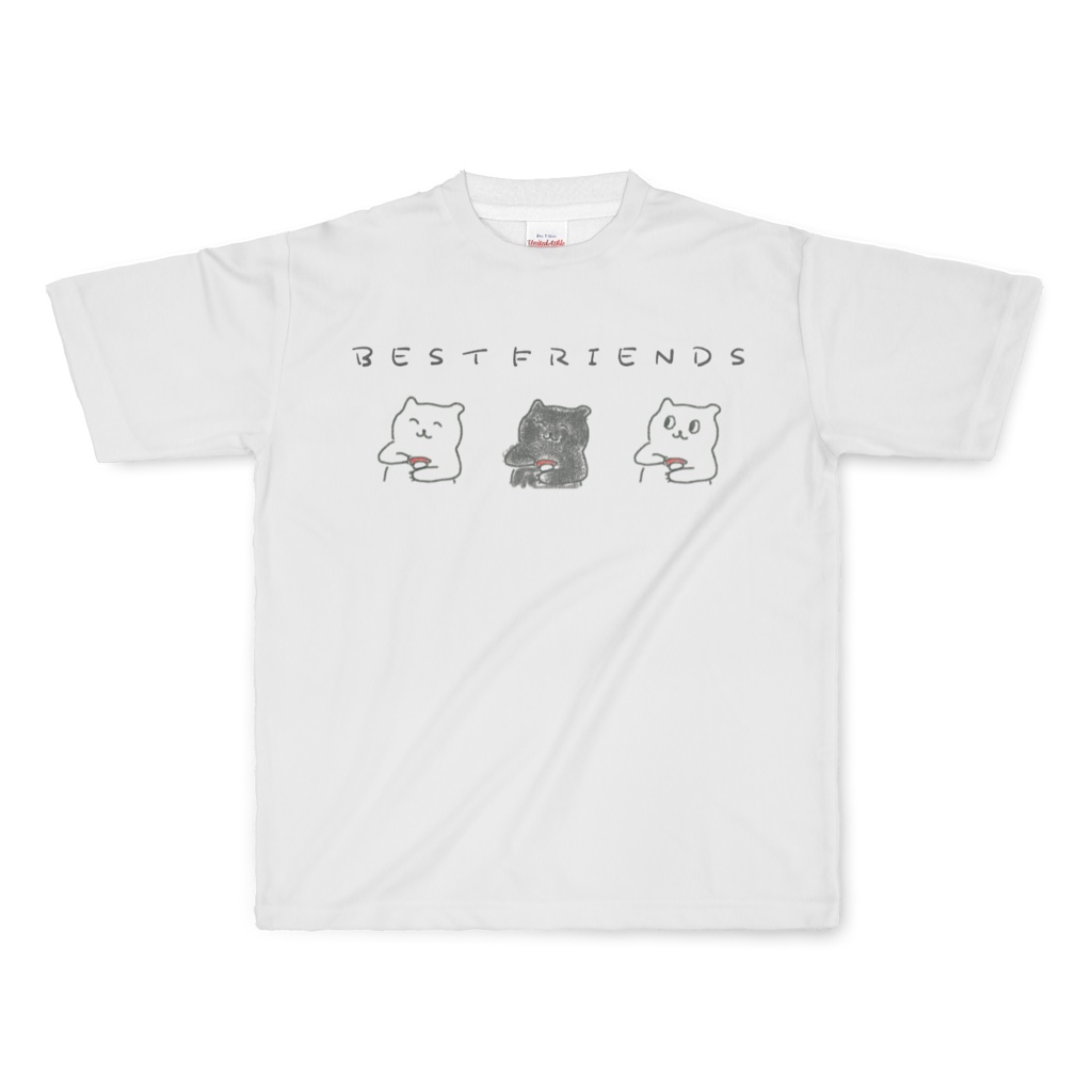 ポリエステルでできたみんななかよしTシャツ