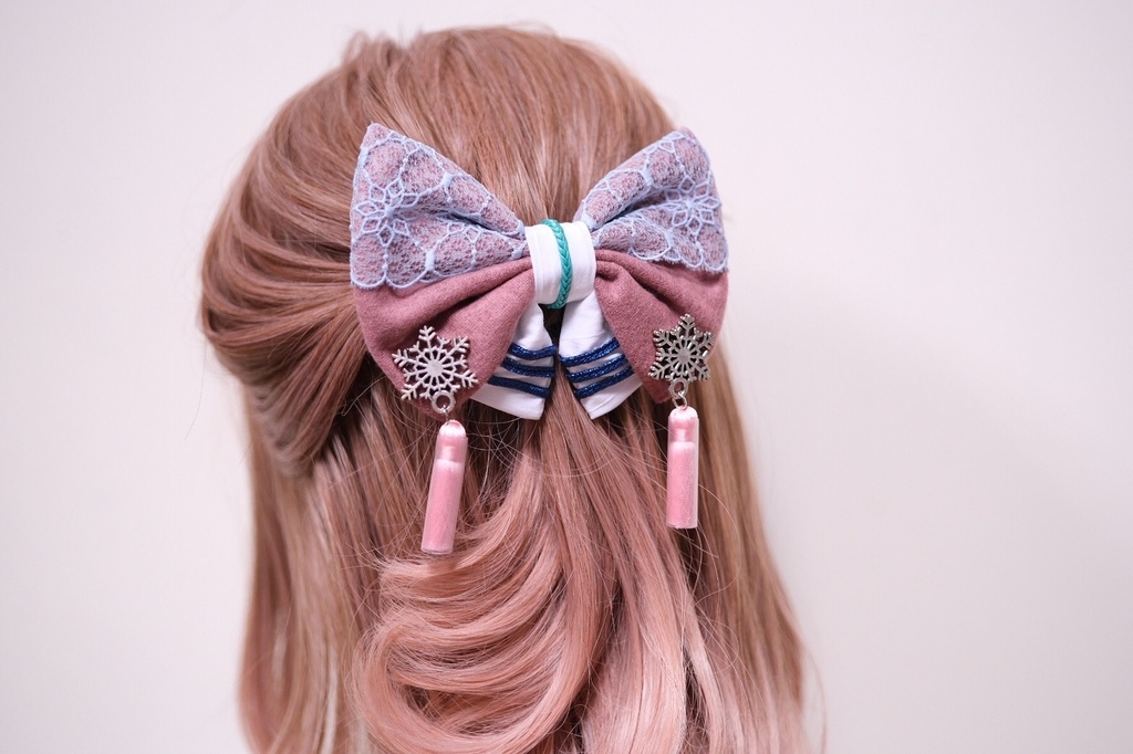 【99%】鬼滅の刃 猗窩座イメージ リボンバレッタ