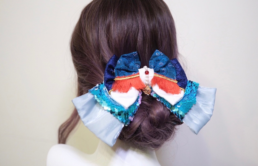 【99%】ハロウィン 龍(キョンシー) リボンバレッタ