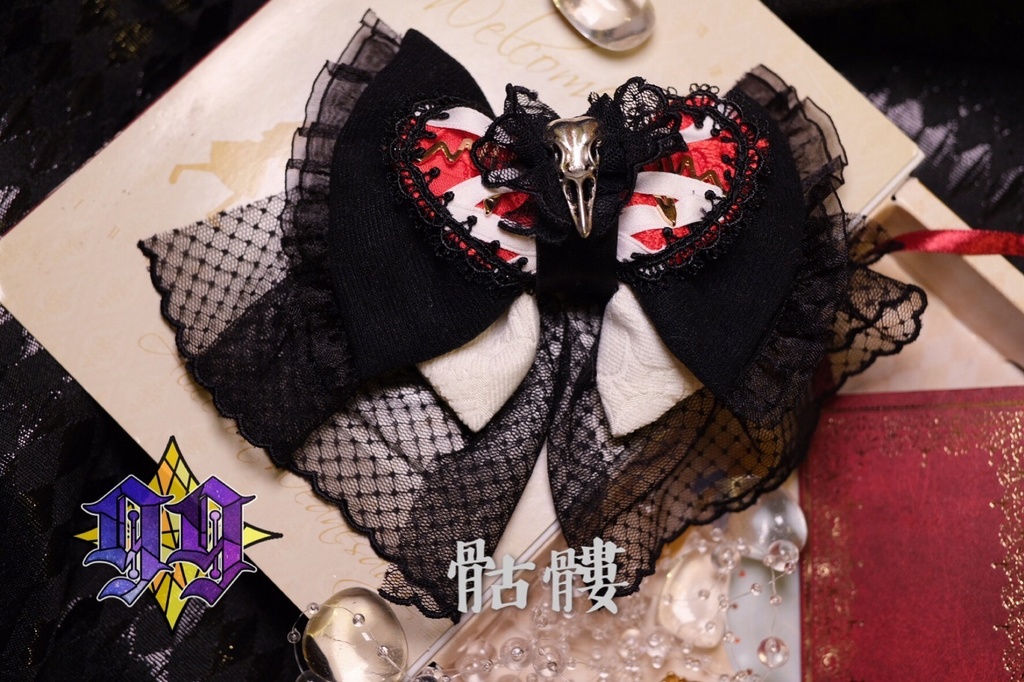 【99%】ハロウィン スケルトン リボンバレッタ