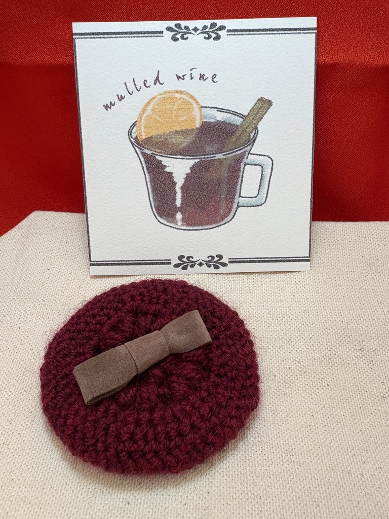 ホットドリンクニットベレー帽