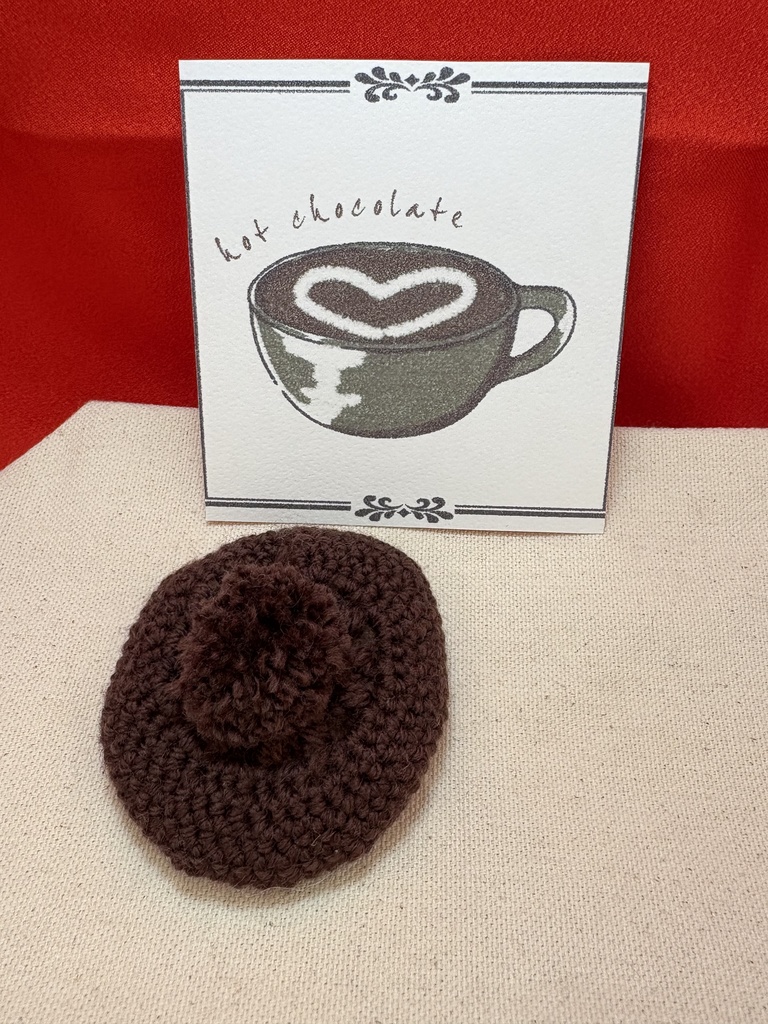 ホットドリンクニットベレー帽