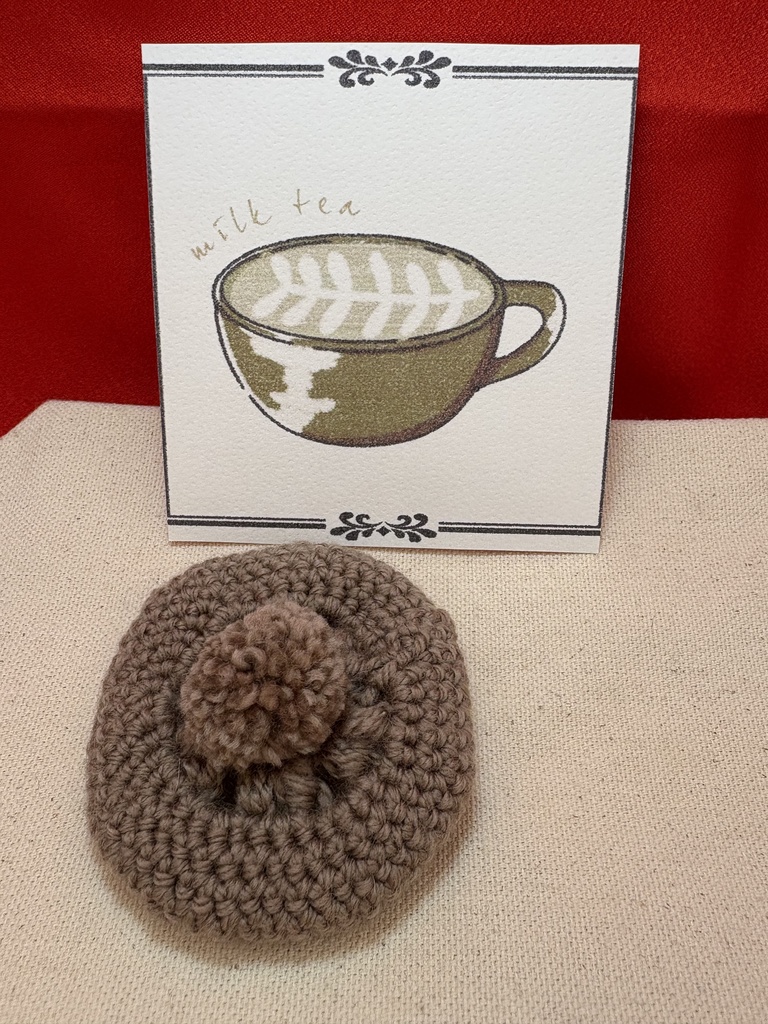 ホットドリンクニットベレー帽