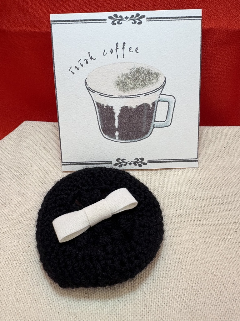 ホットドリンクニットベレー帽