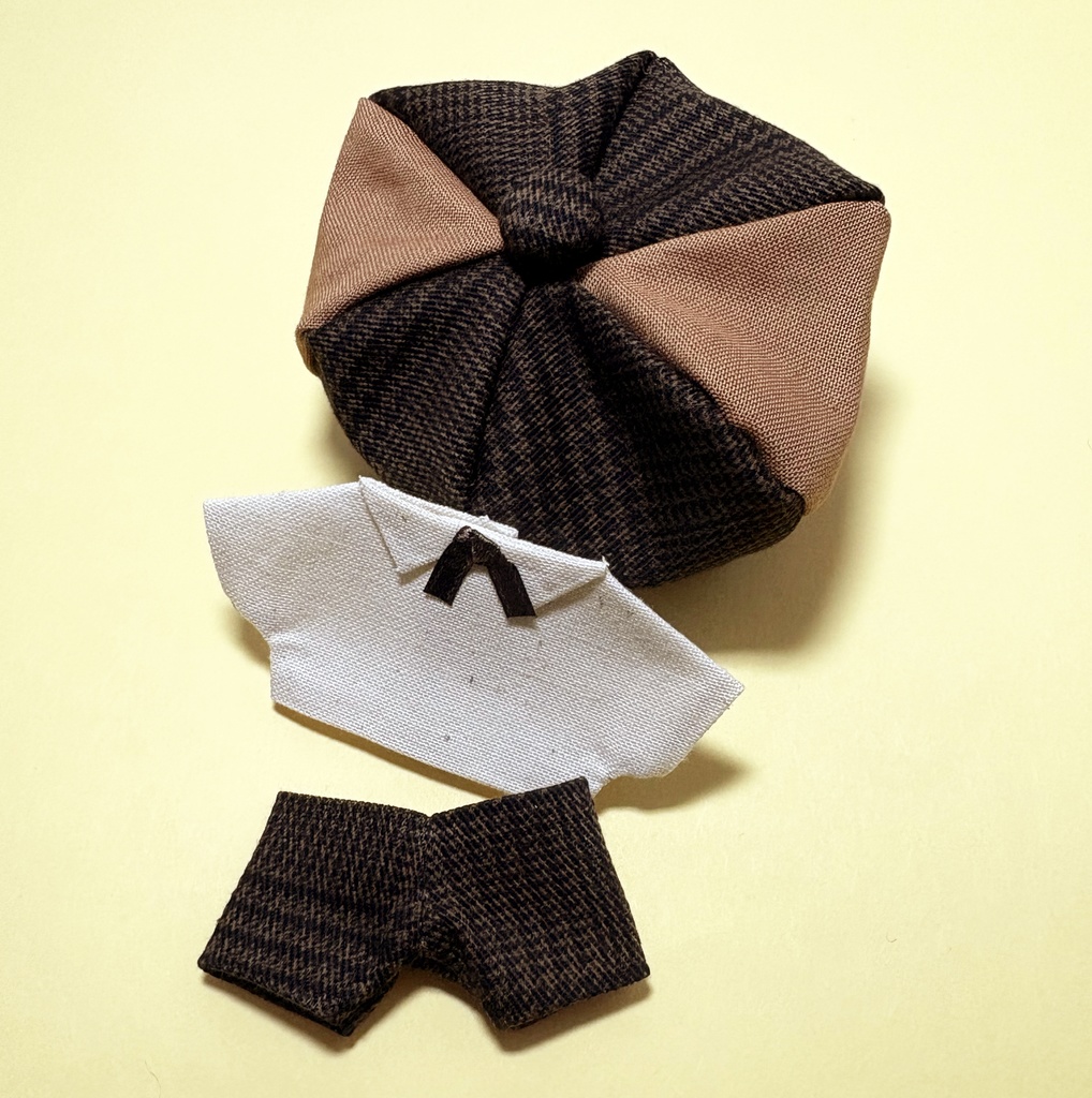 チェック帽子セットアップ