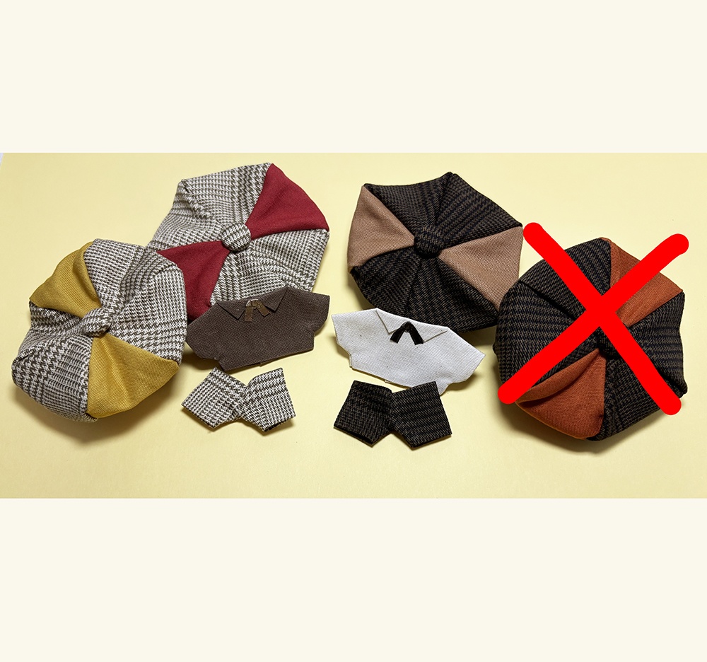 チェック帽子セットアップ