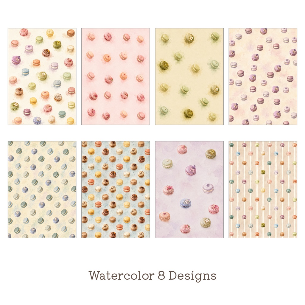 Macaron Palette|マカロンのデジタルペーパー 24枚セット|PDF・PNG