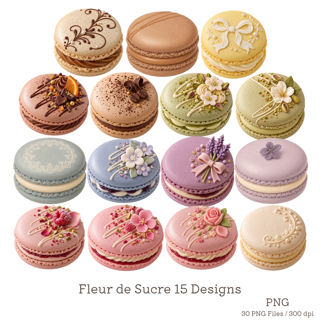 Macaron Palette|マカロン素材&デジタルペーパー Complete Bundle|PNG・Canva