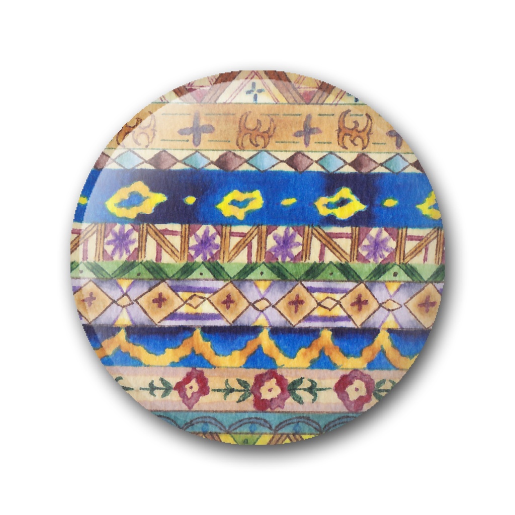 刺繍風缶バッジ　色とりどり