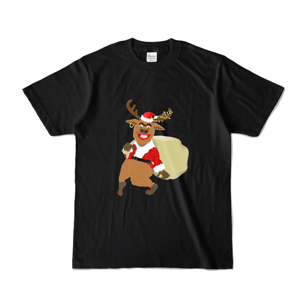 トナカイのサンタ カラーTシャツ