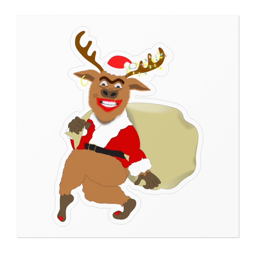 トナカイのサンタ ステッカー
