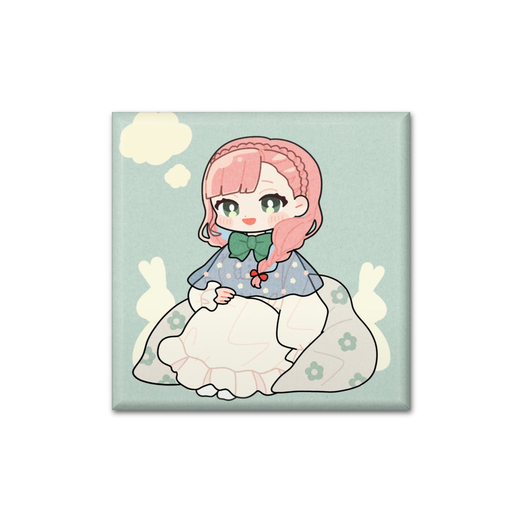 おやすみ前なククリのスクエア缶バッジ