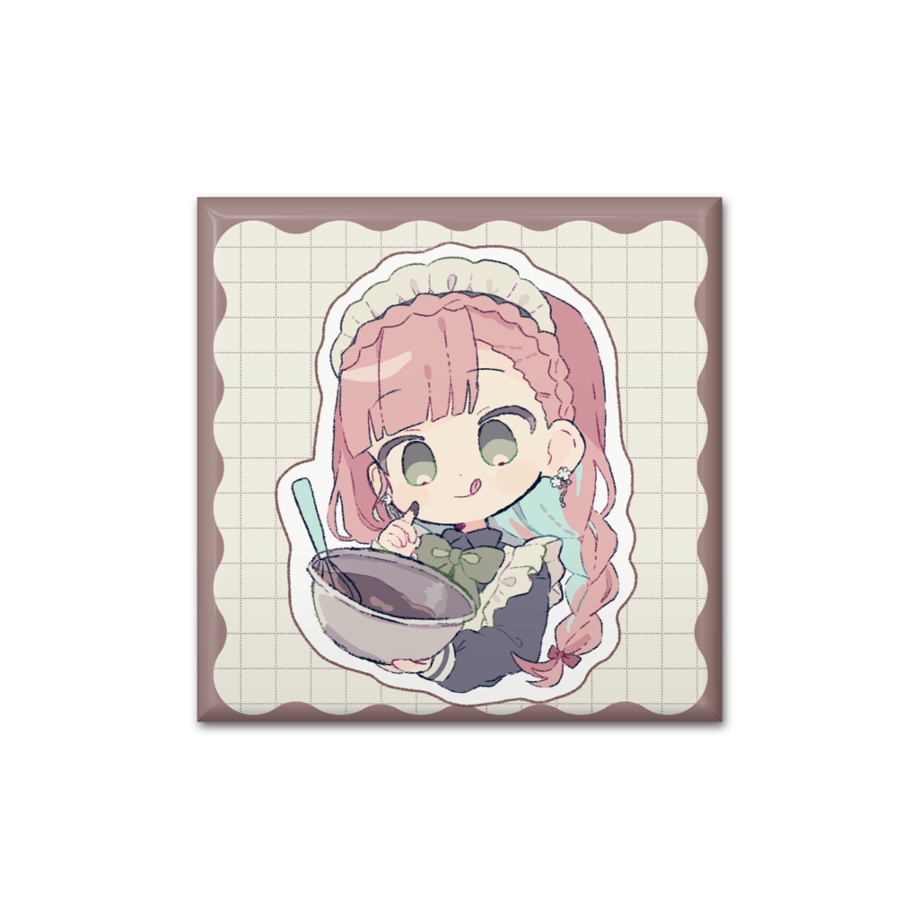 つまみ食いは許してねスクエア缶バッジ