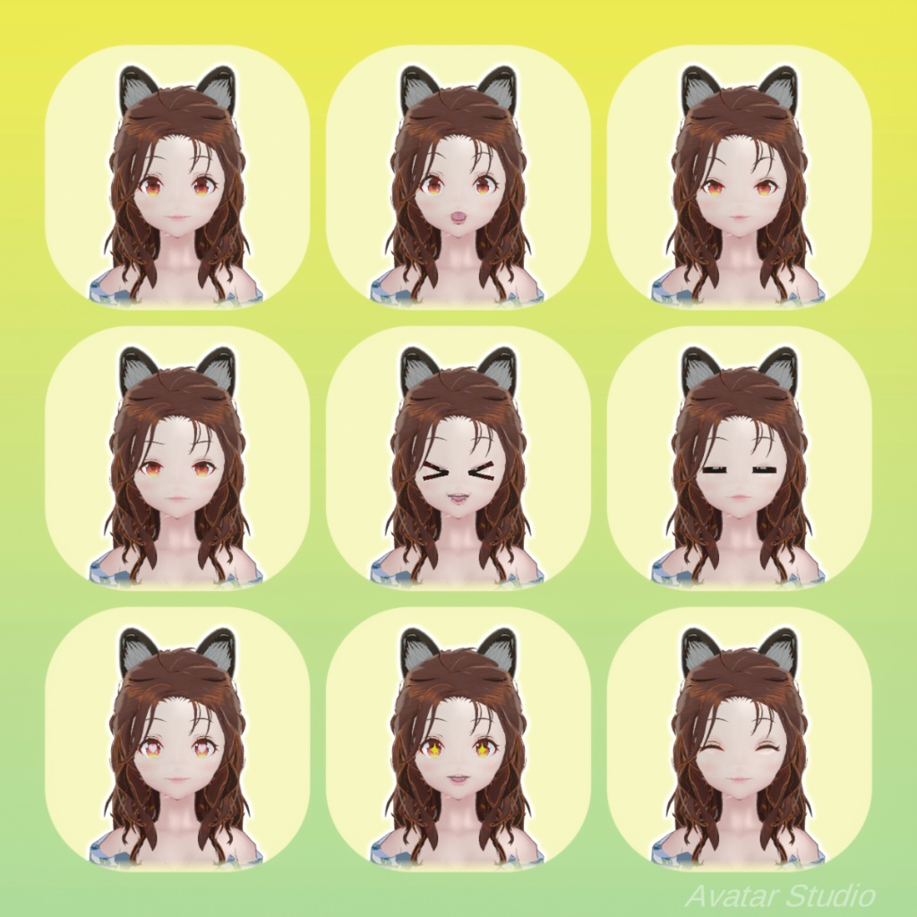 (7月末まで無料)【VRChat想定 オリジナルアバター】たぬこちゃん(肩出し和装Ver)