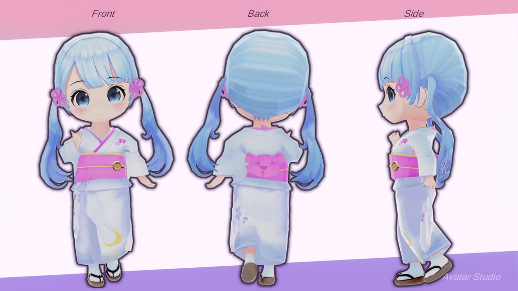 【VRM/VRChat想定アバター】デフォルメつくよみちゃん(秋庭たぬ式)