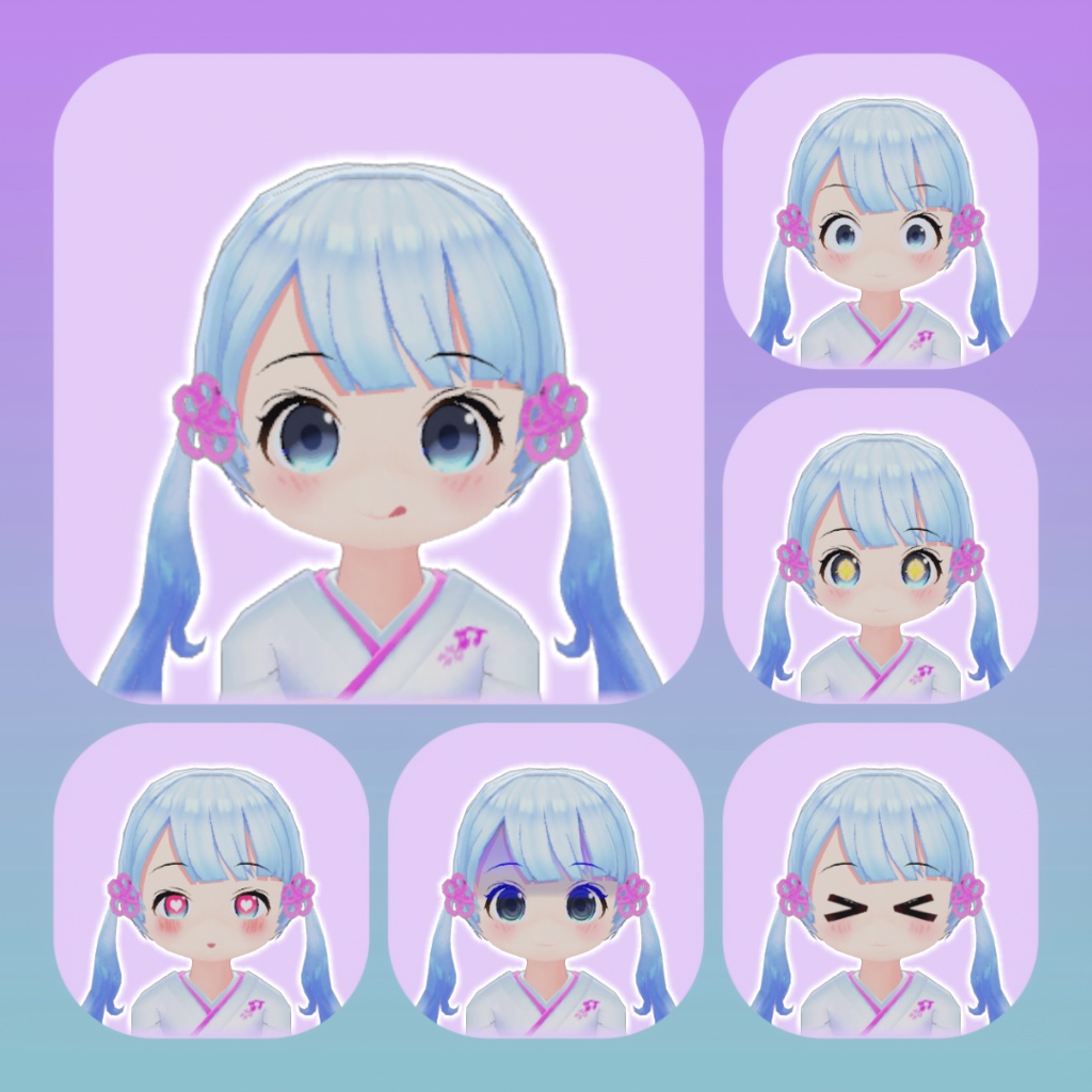 【VRM/VRChat想定アバター】デフォルメつくよみちゃん(秋庭たぬ式)
