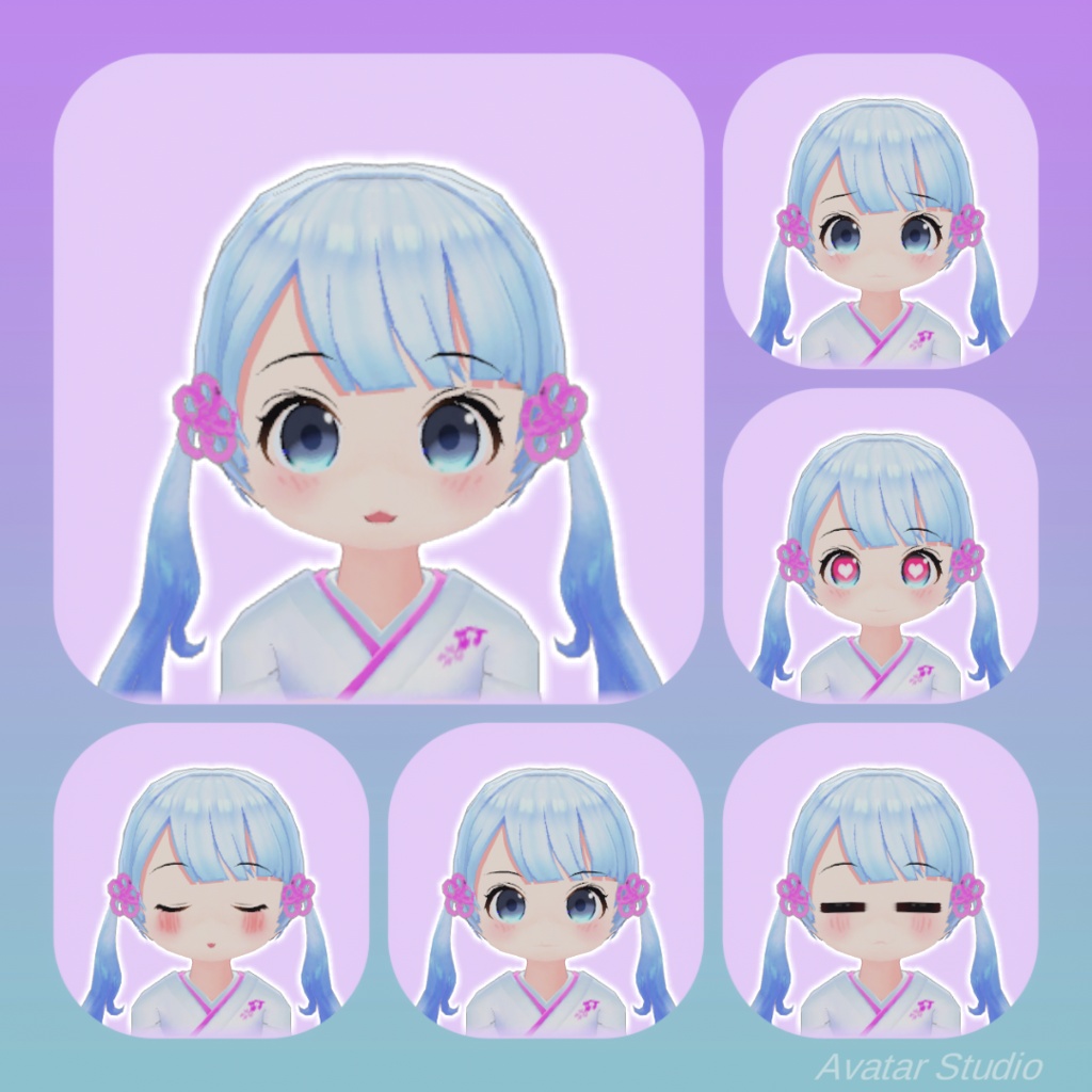 【VRM/VRChat想定アバター】デフォルメつくよみちゃん(秋庭たぬ式)