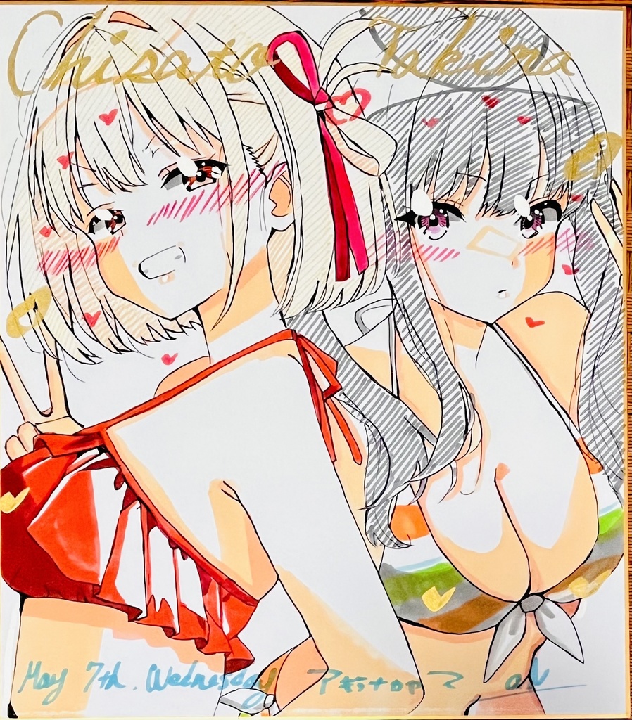 リコリスリコイル　ピース千束とたきな　色紙