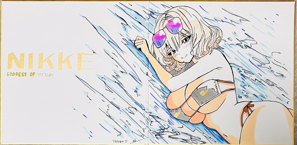 NIKKE レッドフードラピとアニス　見開き色紙
