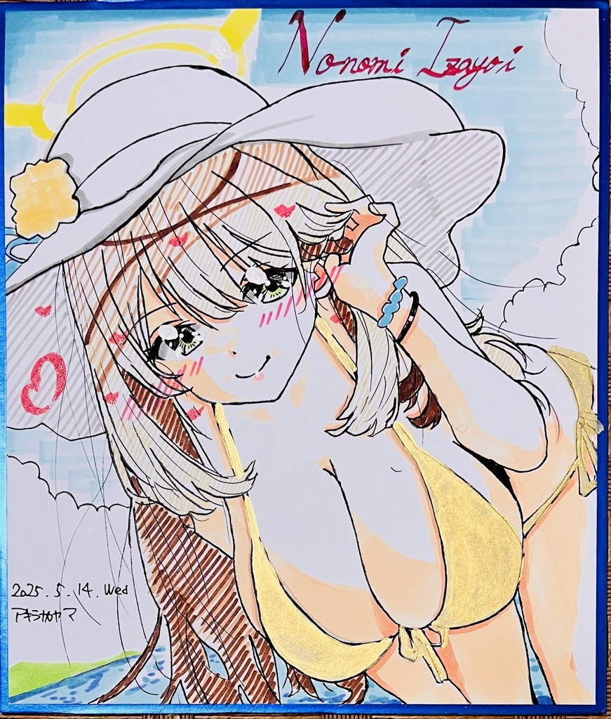 ブルーアーカイブ　水着ノノミさん　小色紙