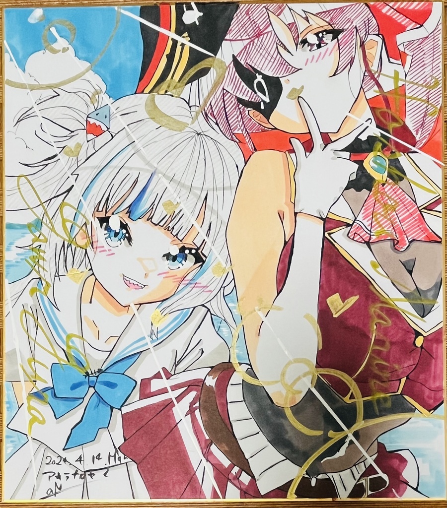 ホロライブ  ぐらマリ　色紙　再出品