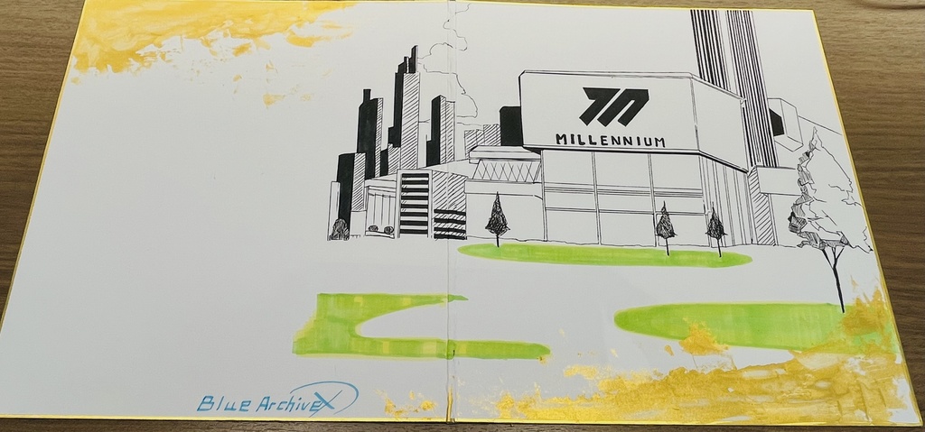 ブルーアーカイブ カリンとアスナ 見開き色紙大 完成