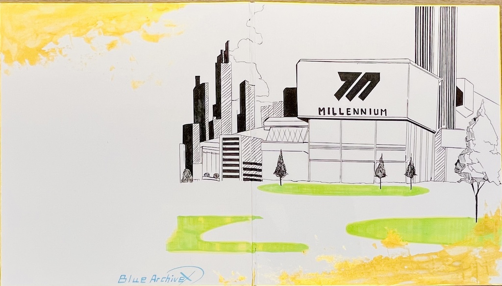 ブルーアーカイブ カリンとアスナ 見開き色紙大 完成