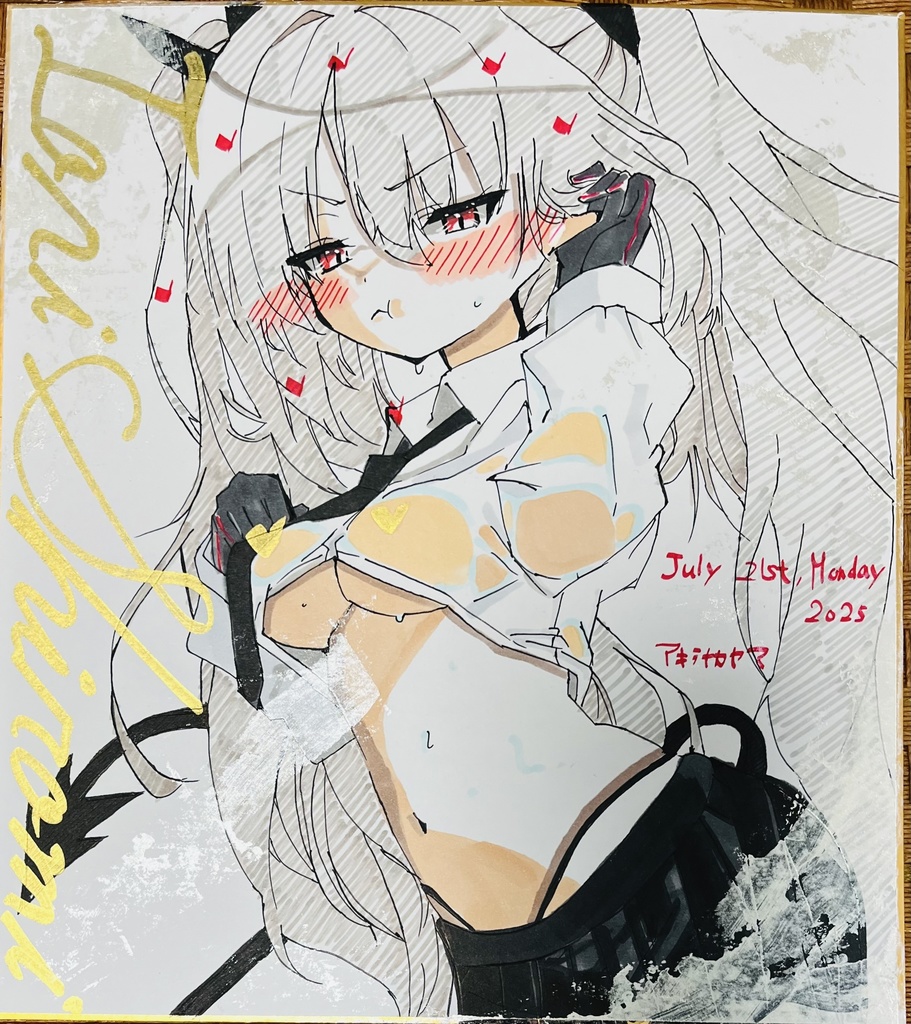 ブルーアーカイブ　銀鏡イオリ　色紙　完成