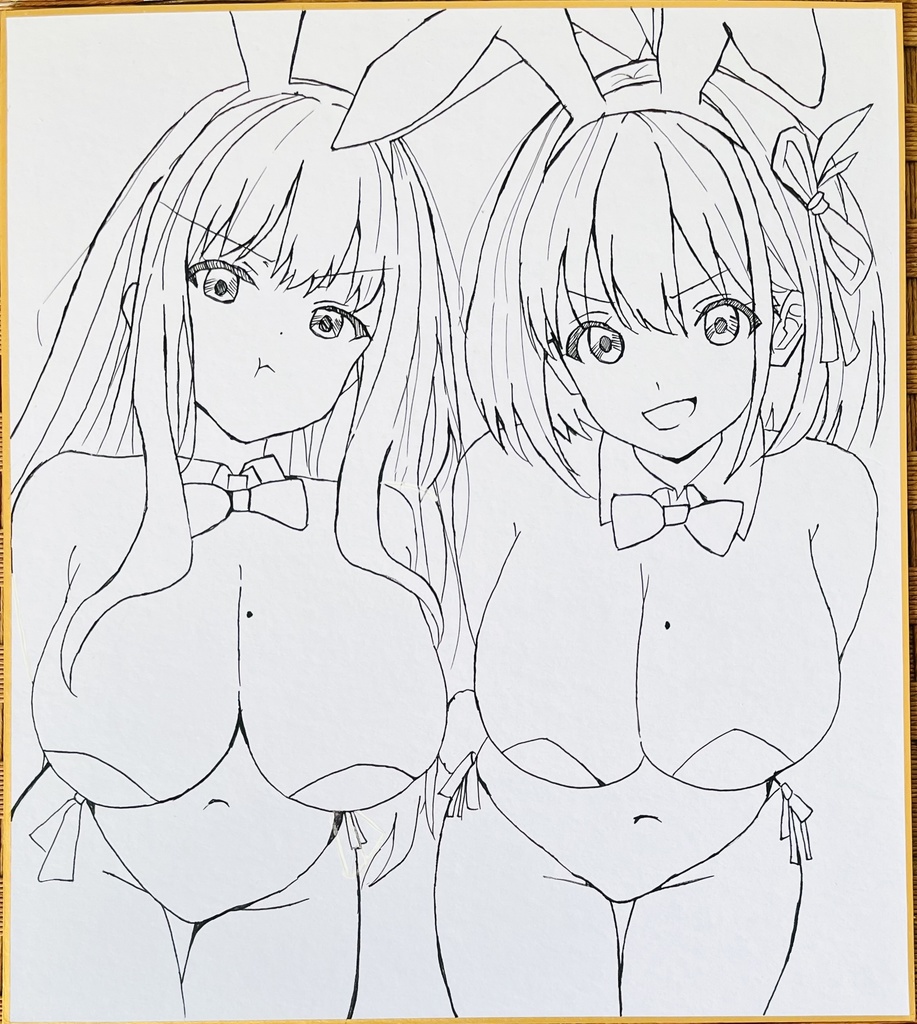 リコリスリコイル　バニーちさたき　色紙　イベント同時販売　制作途中