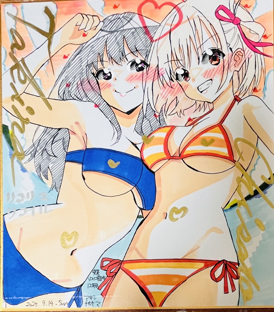 リコリスリコイル　あおり水着ちさたき　色紙　イベント並行販売
