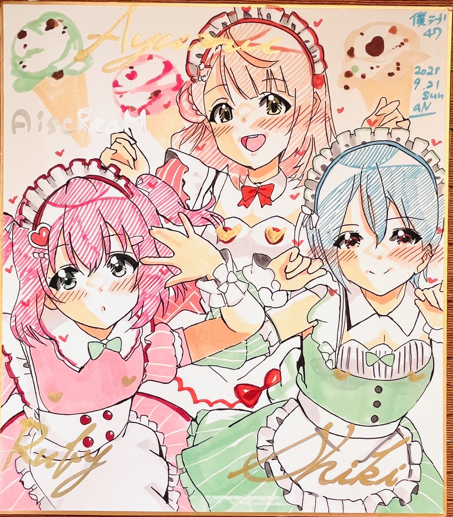 ラブライブ！　AicReaMメイド　色紙　イベント並行販売