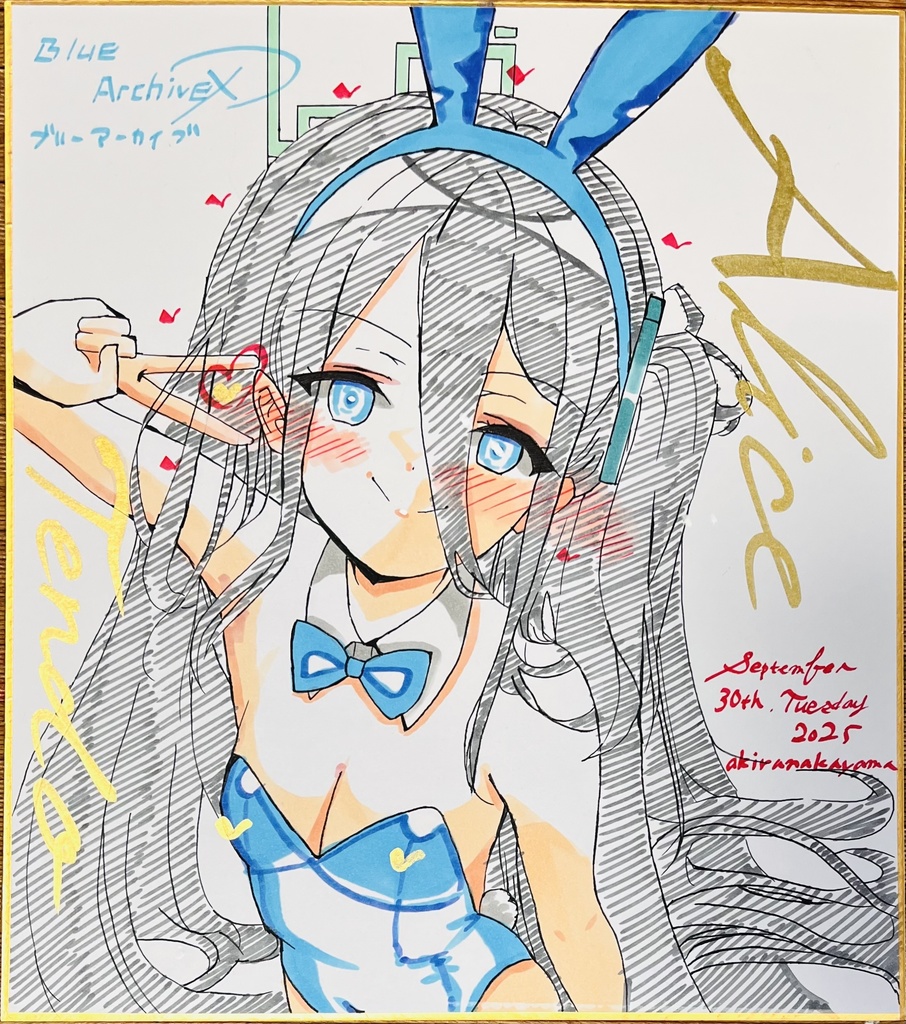 ブルーアーカイブ　バニーガールアリス　色紙