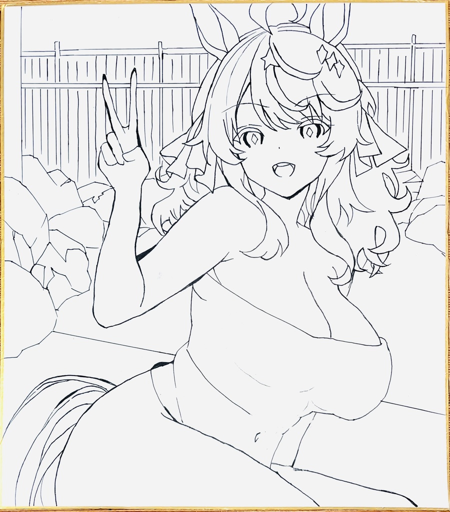 ウマ娘 温泉デアリングタクト 色紙 完成