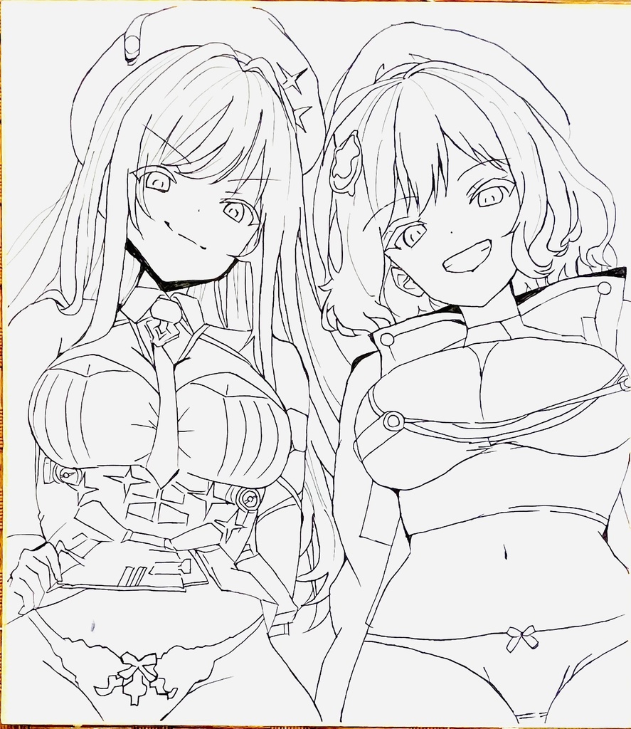 NIKKE レッドフードラピとアニス　色紙　イベント同時販売　制作途中