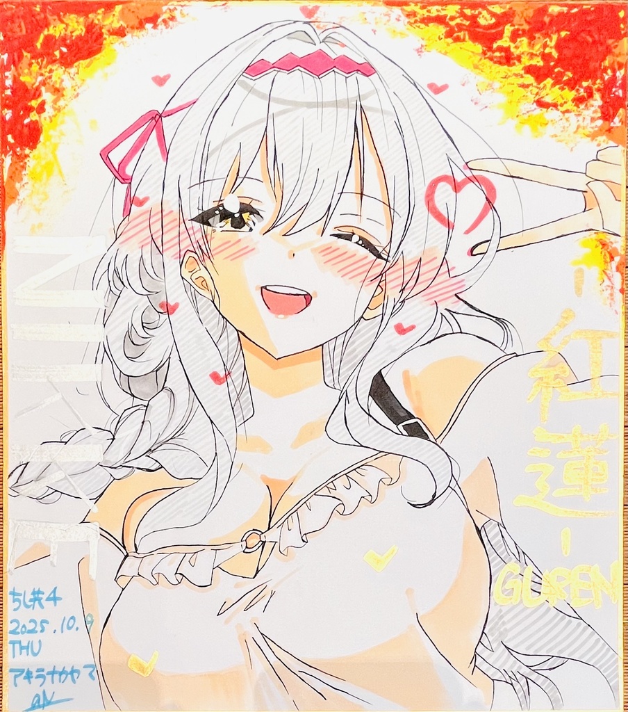 NIKKE  はじける紅蓮　色紙　イベント同時販売　完成