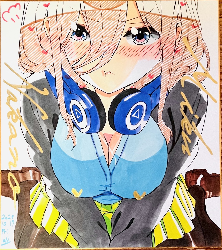五等分の花嫁　不機嫌な中野三玖　色紙