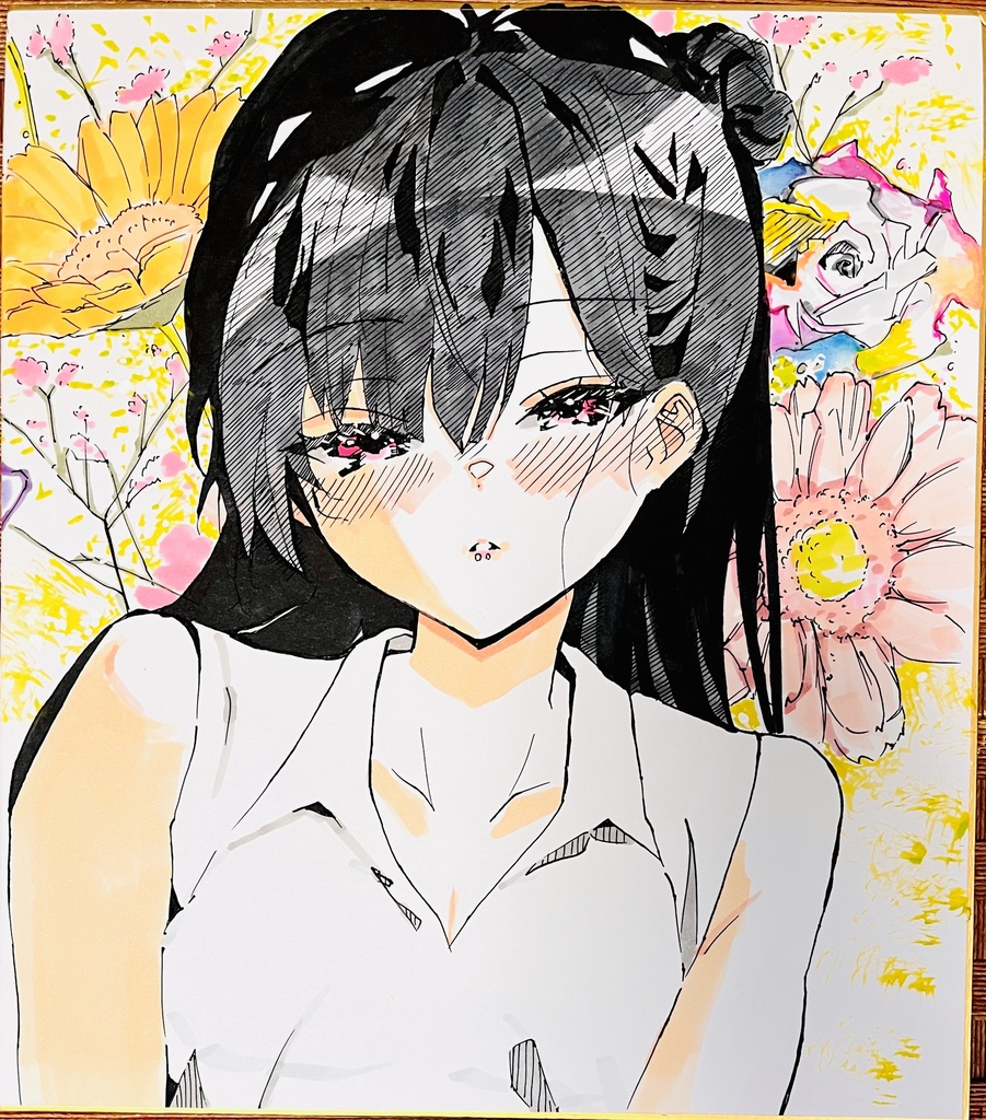 後輩ちゃん　一次創作見開き色紙　
