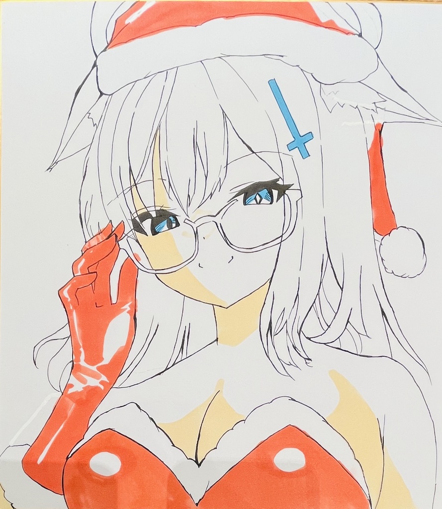 イベント同時販売 ブルーアーカイブ サンタコスシロコ 色紙 完成