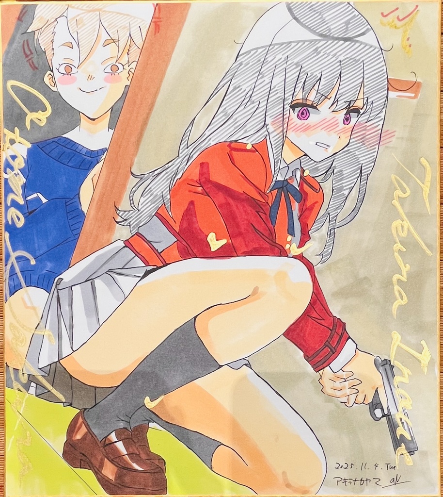 リコリスリコイル　千束の服を着てるのを、サクラに見られた恥ずかしいたきな　色紙　イベント並行販売　完成